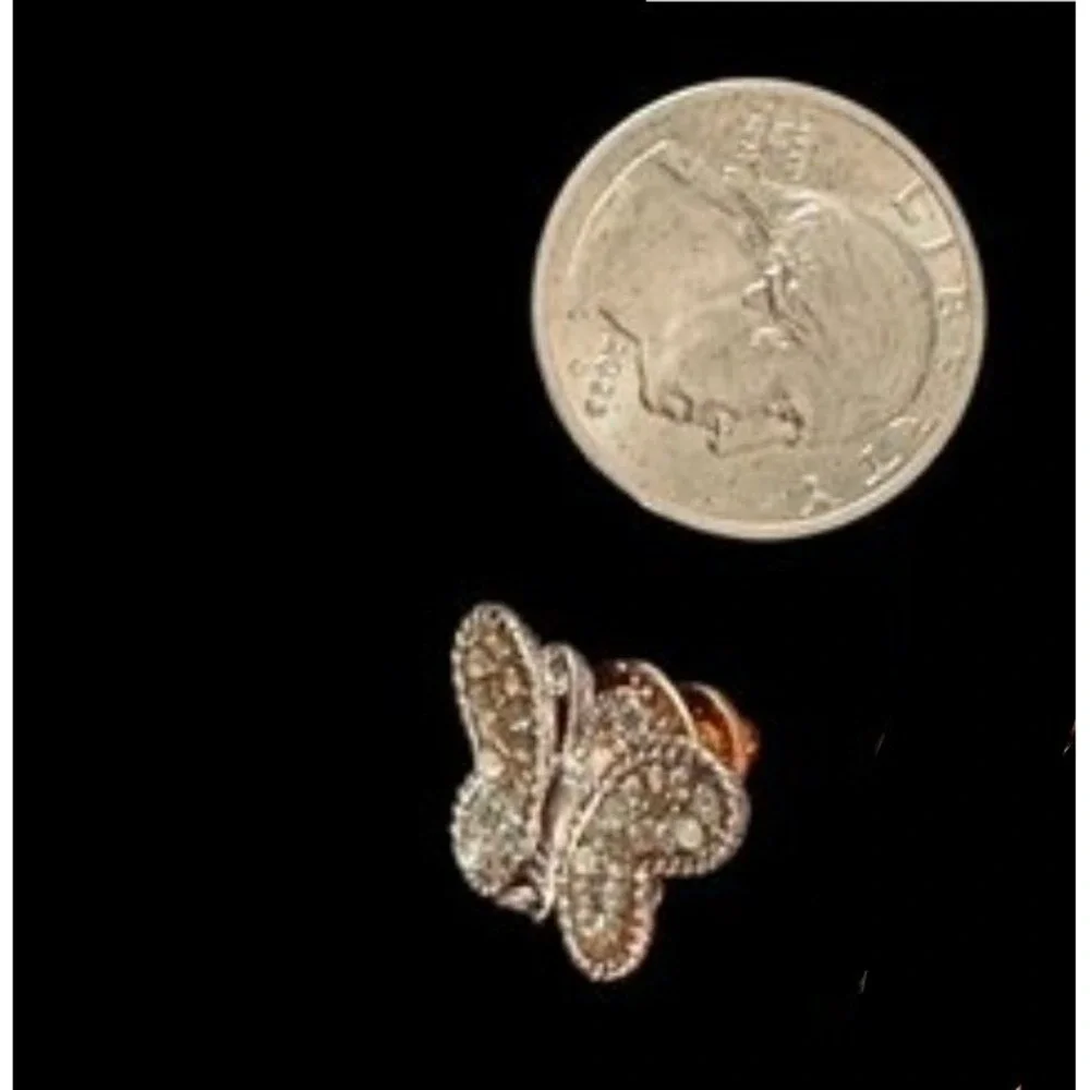 Sparkling Butterfly Pin Brooch Dangle Crystal Rhinestone Silver hat,‎ tie lapel